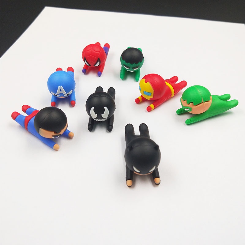 Phụ kiện bảo vệ đầu dây cáp sạc hình siêu anh hùng Marvel