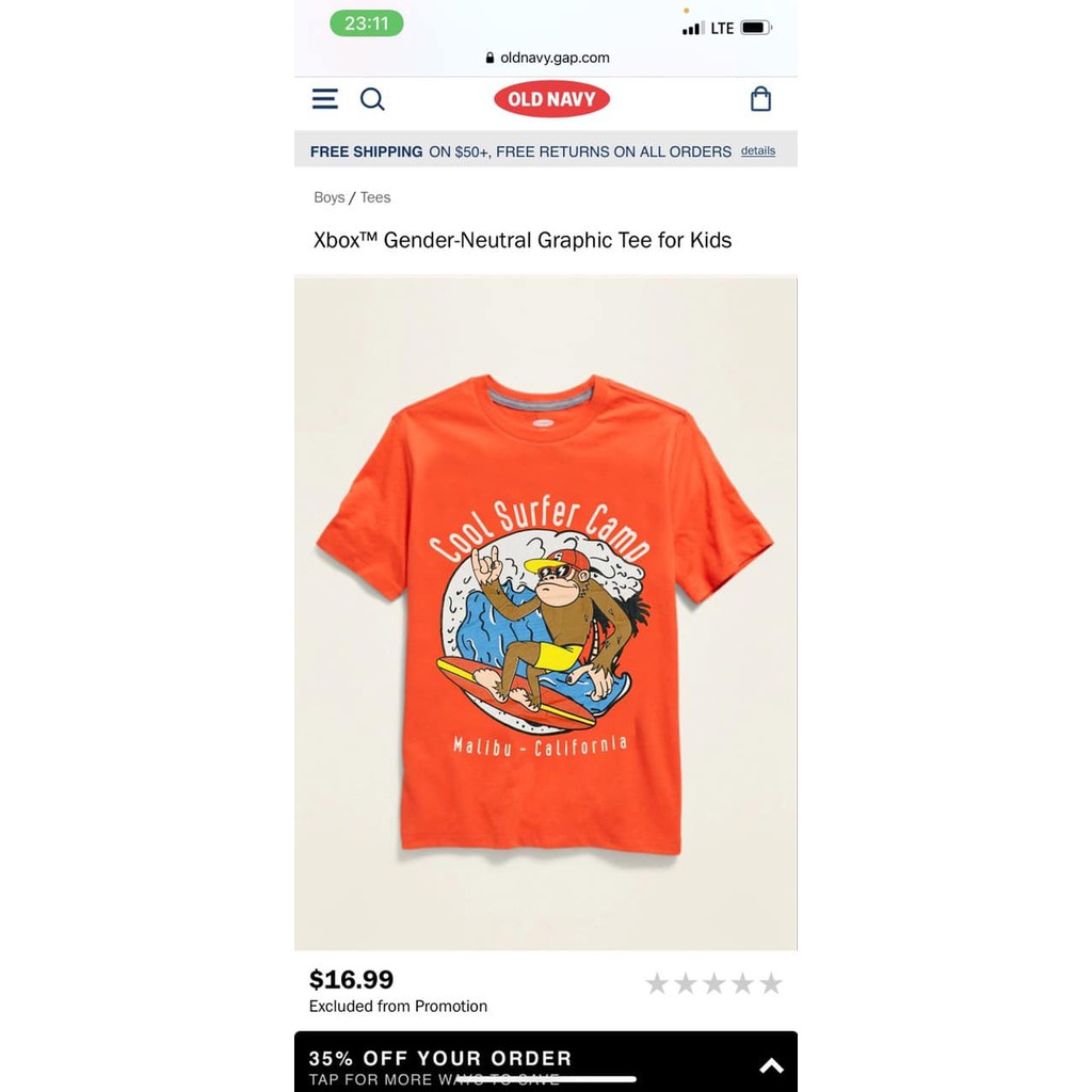 ÁO THUN THƯƠNG HIỆU OLD NAVY KISD DÀNH CHO BÉ TRAI TỪ 5 - 18 TUỔI