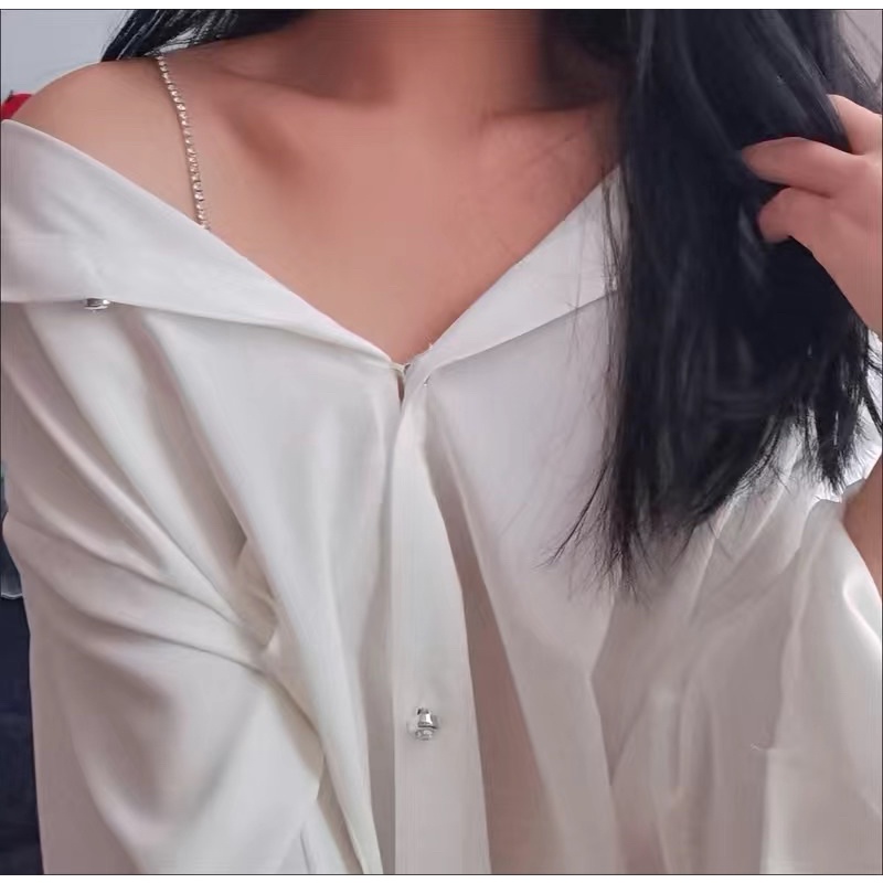 Áo Kiểu Tay Dài Dáng Rộng Trễ Vai Thời Trang Mùa Thu Cho Nữ