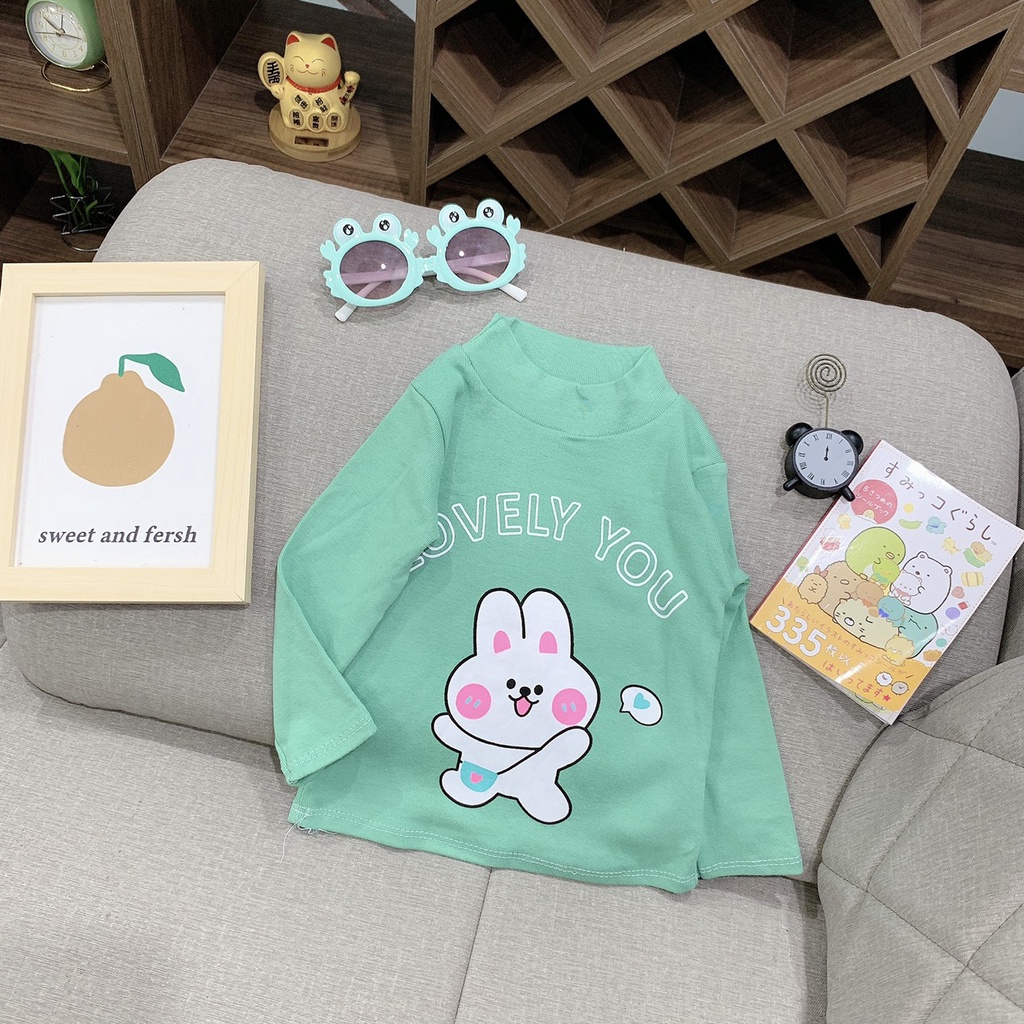 Áo len giữ nhiệt cổ cao ngựa Cute cho bé gái
