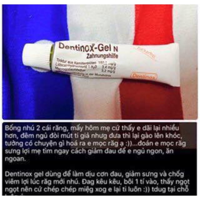 Gel bôi giảm sưng đau cho bé mọc răng Dentinox