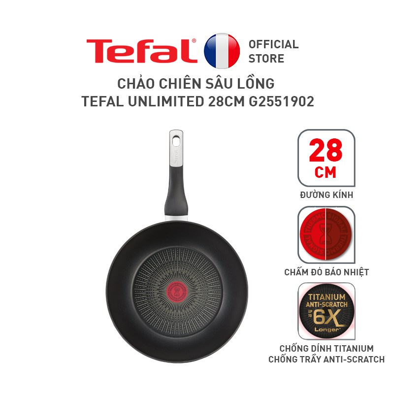 Chảo chiên sâu lồng Tefal Unlimited 28cm