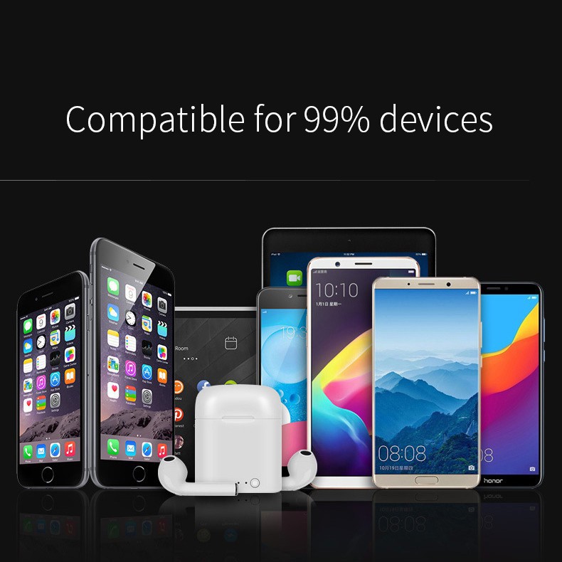 Set tai nghe bluetooth không dây cho điện thoại Iphone 6s Iphone 5s Iphone 7 Iphone X Xs Max Xr Samsung | BigBuy360 - bigbuy360.vn