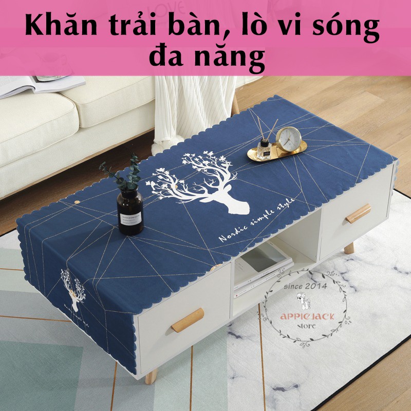 [SẴN-ĐẸP] Khăn trải bàn, phủ bàn trà trang trí phòng khách, lò vi sóng, máy giặt, tủ lạnh, mẫu mới nhất