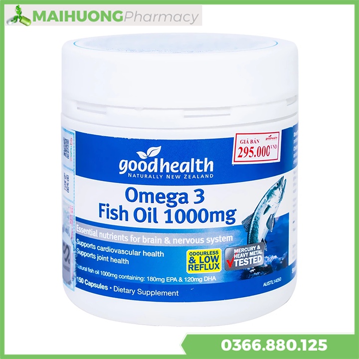 Omega Fish Oil 1000mg bổ sung EPA và DHA giúp phát triển não bộ, tốt cho mắt và tim mạch.