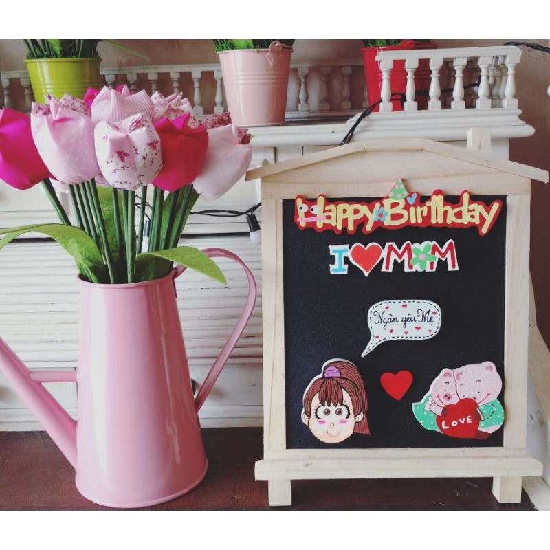 Hoa tulip vải handmade lẻ mix 8 tông màu.