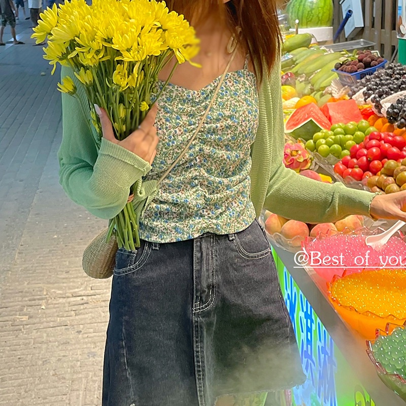 Áo Cardigan Dệt Kim Tay Dài Màu Sắc Đơn Giản Phong Cách Hàn Quốc