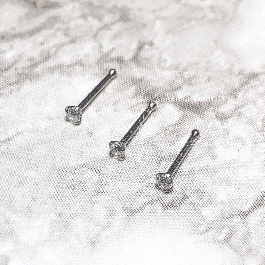 1 Chiếc khuyên Mũi đá trắng thẳng JOLLY bằng thép y tế xỏ khuyên Piercing