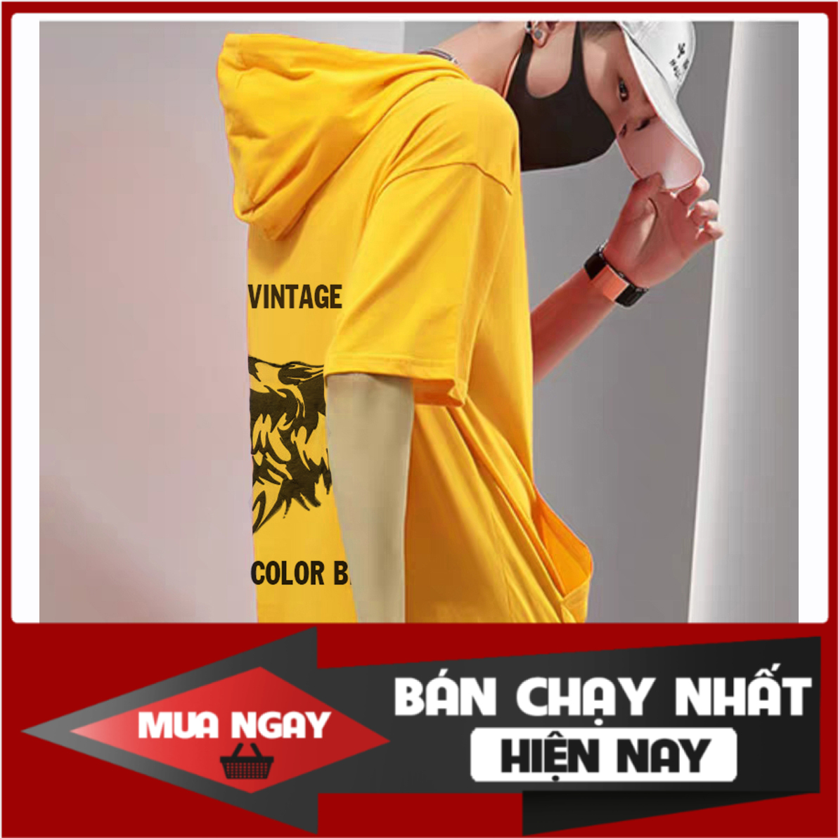 Áo Hoodie Tay Lỡ Nam RIDE UP phong cách