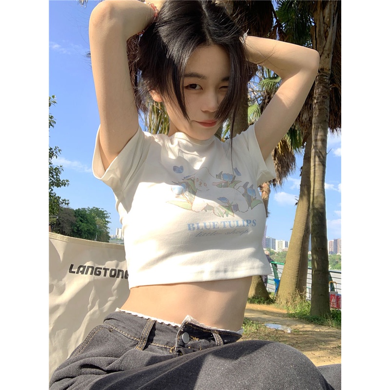 Áo Croptop Tay Ngắn Hở Rốn Thời Trang Mùa Hè Cho Nữ  JH-TX-275