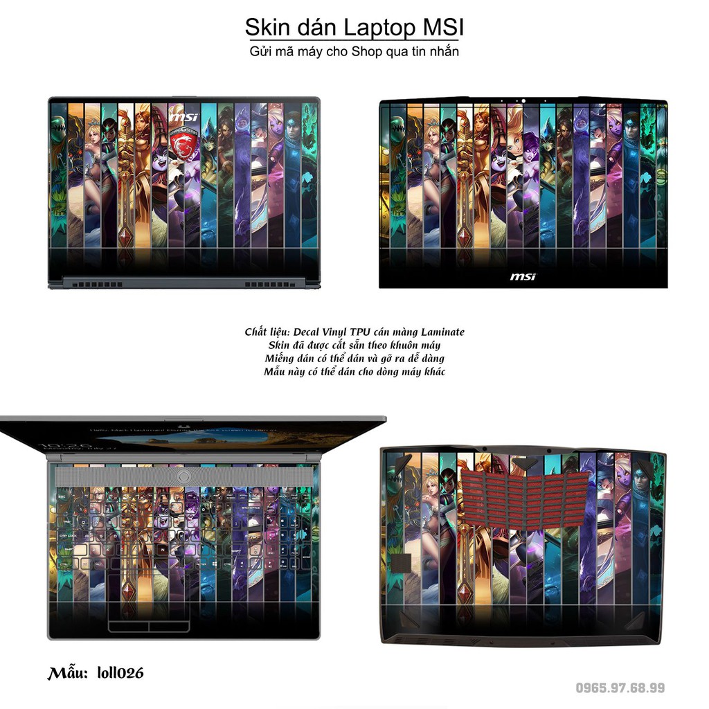 Skin dán Laptop MSI in hình Liên Minh Huyền Thoại nhiều mẫu 3 (inbox mã máy cho Shop)