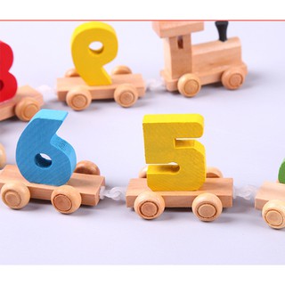 Bộ đồ chơi xe lửa gỗ chở số