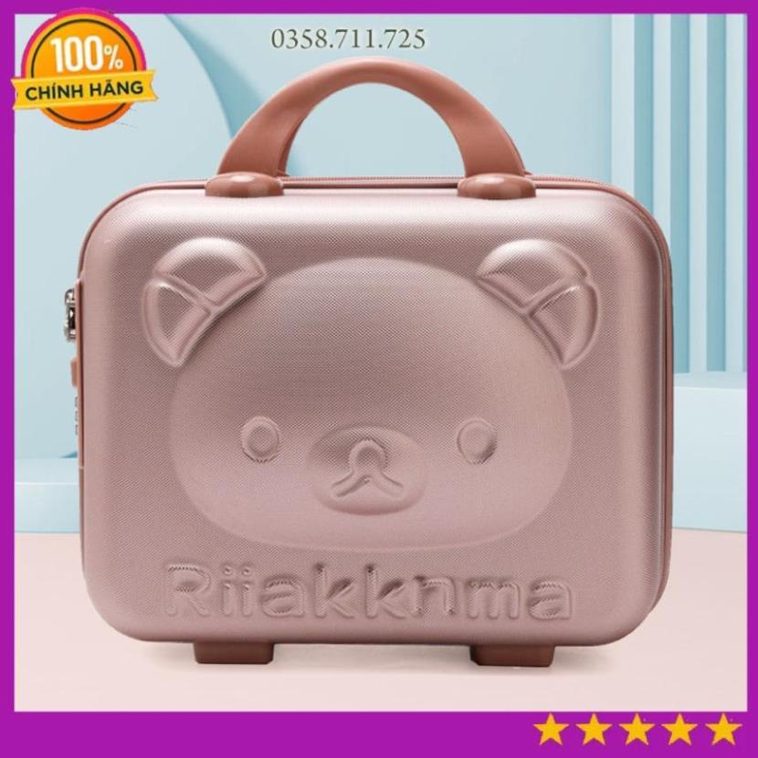 Valy du lịch mini hình Gấu dễ thương, cốp đựng đồ trang điểm tiện lợi