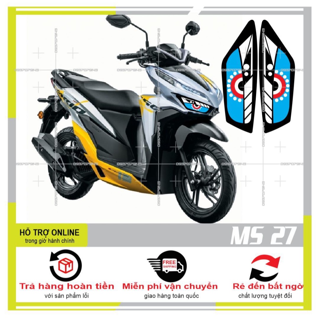 TEM DÁN ĐÈN SƯƠNG MÙ XE VARIO 2020 (DECAL TRONG SUỐT) MS 27 - SHINDECAL2