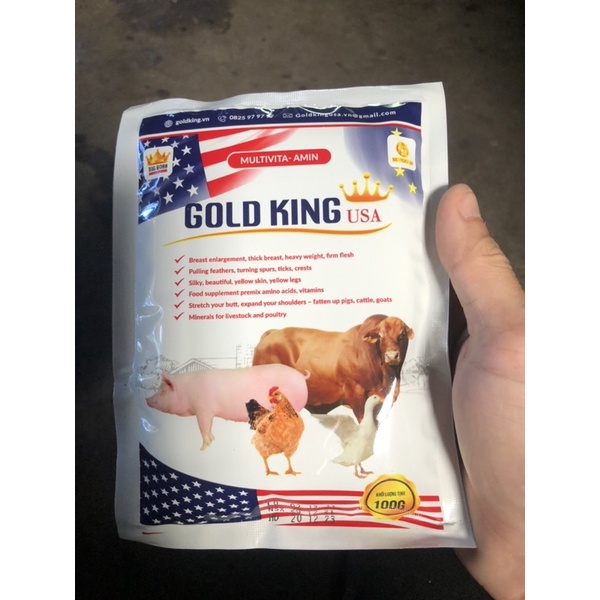 Gold king siêu tăng tốc gia súc gia cầm gói 100g