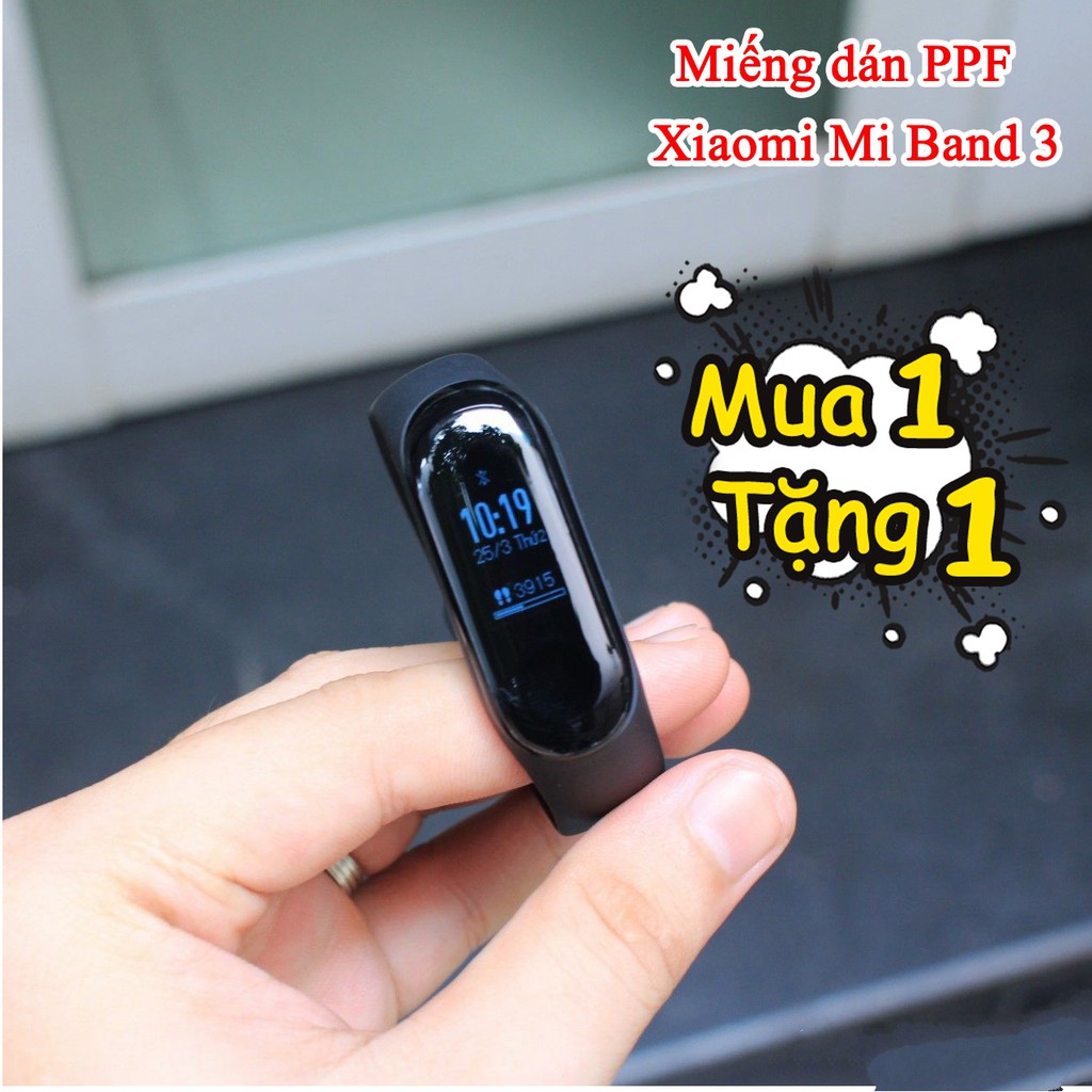 Xiaomi Miband 3 | Miếng dán bảo vệ PPF Full viền, chống bám vân tay (Tặng 1 miếng dự phòng và bộ dán).