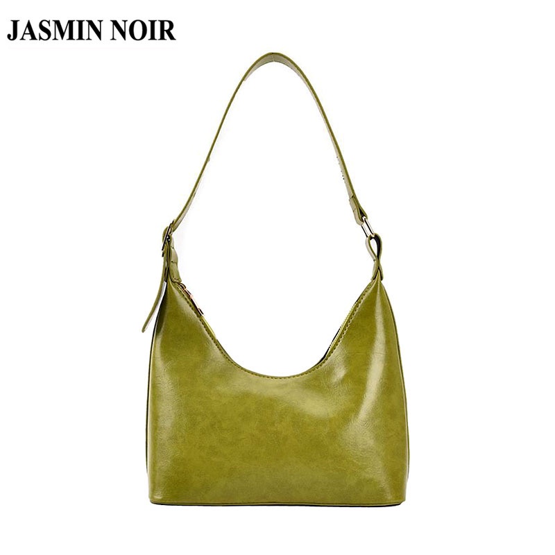 Túi Xách JASMIN NOIR Da PU Đeo Chéo Hình Bán Nguyệt Đơn Giản Cho Nữ