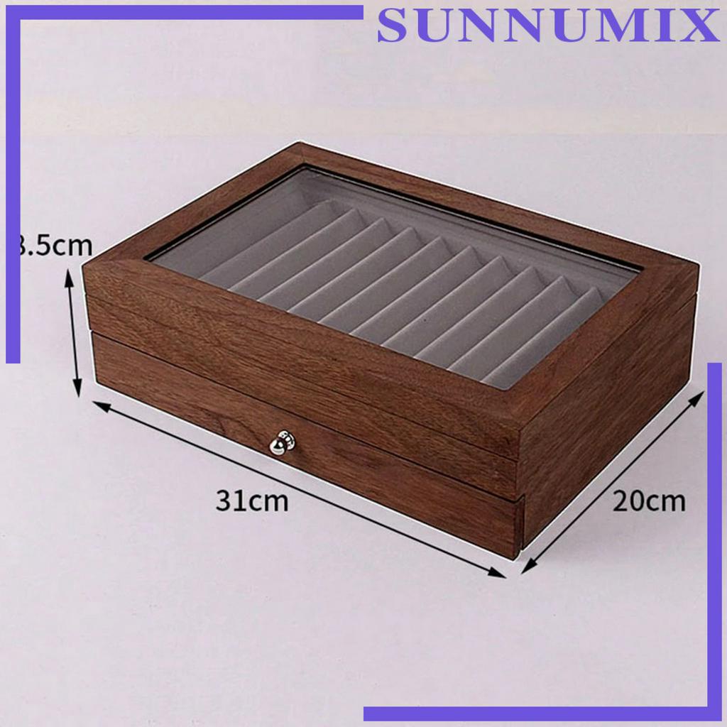 Hộp đựng bút 2 tầng 23 ngăn bằng gỗ kèm nắp đậy