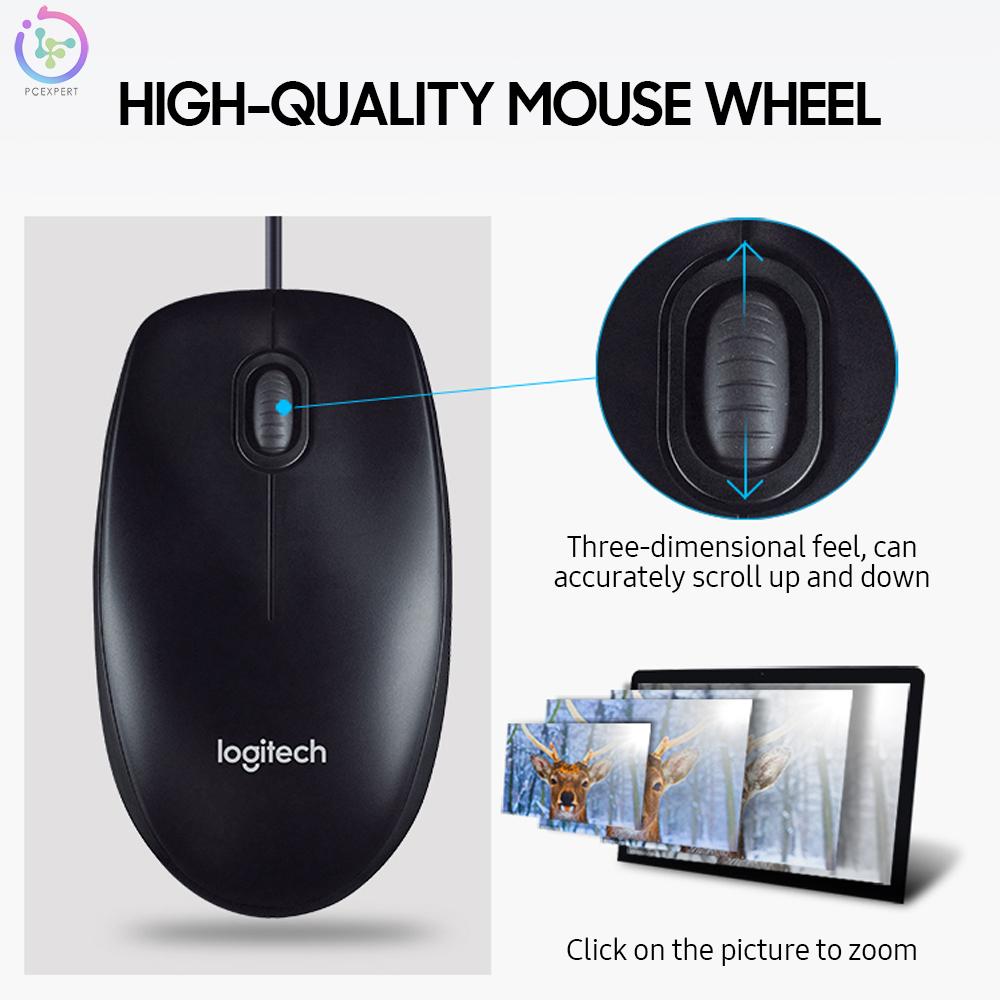 Chuột Quang Có Dây Logitech M100R 1000dpi Đen