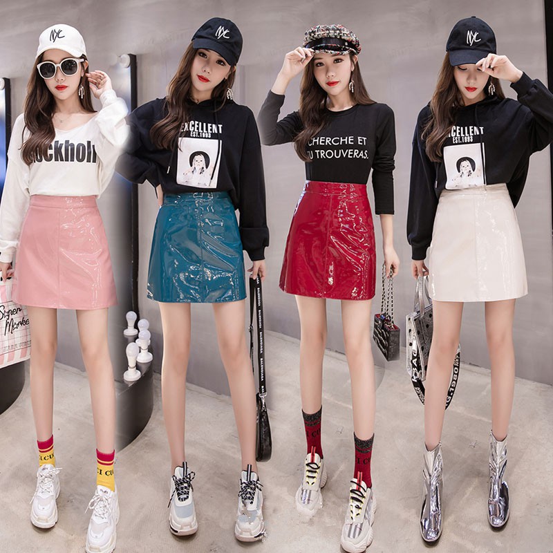 [ Mã FAXANH55 giảm 10K đơn 50K] (ORDER- Sẵn đỏ) Chân váy da bóng Hàn Quốc loại chuẩn hình | BigBuy360 - bigbuy360.vn