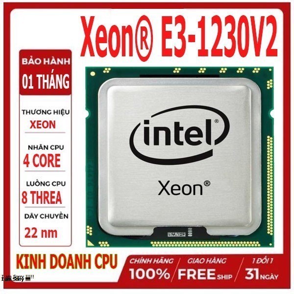 CPU xeon e3 1230 v2 4 nhân 8 luồng ~ i7 3770 .socket 1155