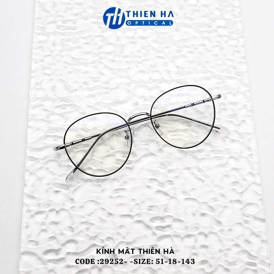 Gọng kính tròn Thiên Hà Optical chất liệu kim loại,dáng tròn phong cách Hàn Quốc siêu nhẹ,full màu dễ đeo TH29252