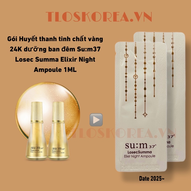 Tinh Chất Vàng Đêm Sum37 Losec Night Ampoule Gói Sample 1Ml