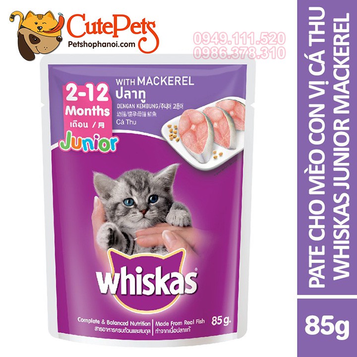 Whiskas Junior - Pate cho mèo con 85g - sieuthithucung