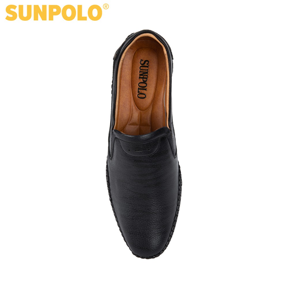 Giày Mọi Nam Da Bò SUNPOLO Xanh đen SUS512
