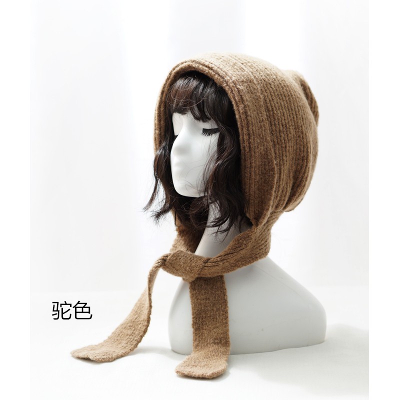 Mũ len trơn bảo vệ tai kiểu đơn giản retro Pháp Hàn Quốc thời trang thu đông cho nữ