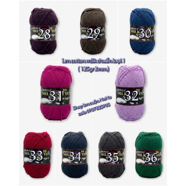 Len milk cotton Mã 1 đến 50