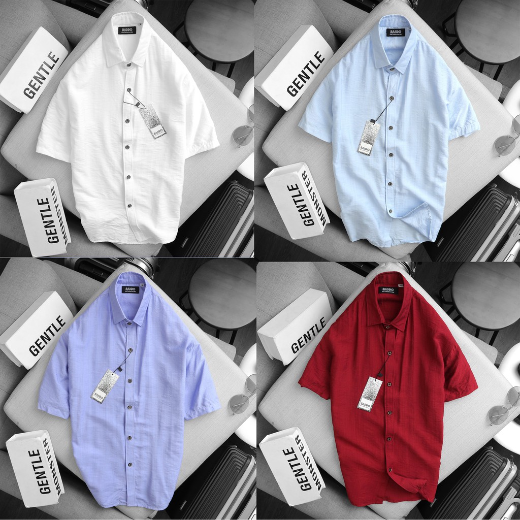 Áo sơ mi nam ngắn tay 4 màu SAIGO vải cotton phong cách sang trọng - Bản Lĩnh Đỉnh Cao