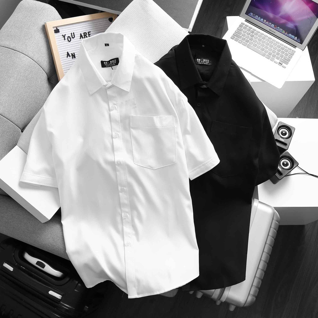ÁO SƠ MI NAM BIG SIZE MÀU TRẮNG ,ĐEN  tay dài & tay ngắn.