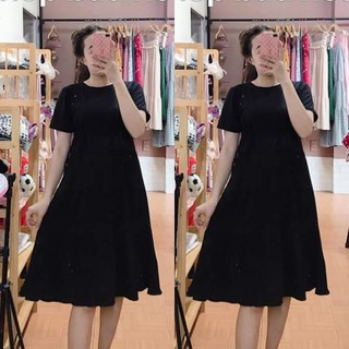Váy Bầu Mùa Hè Thiết Kế Đẹp Chất Cotton Rút Eo Dập ly Đẹp Sang Chảnh
