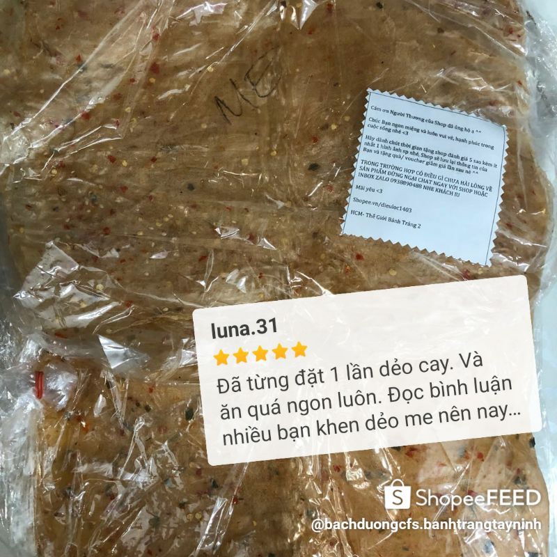 1kg bánh tráng dẻo me - đặc sản Tây Ninh siêu hot- ăn chay được!