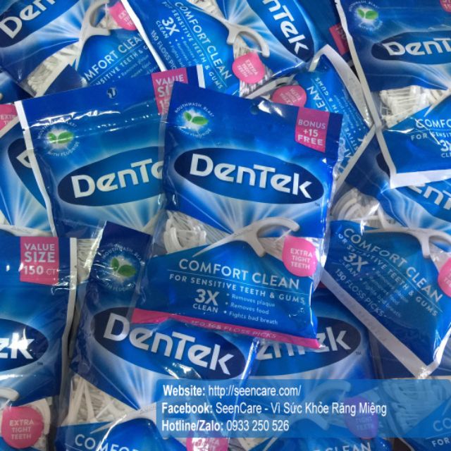 Tăm chỉ nha khoa Dentek comfort clean - hàng USA