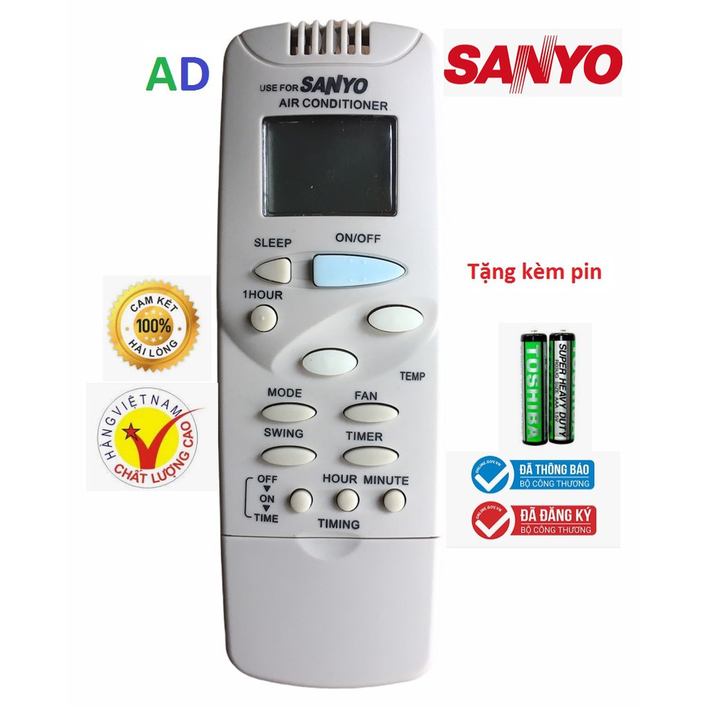 Điều khiển máy lạnh SANYO loại to AIR CONDITIONER các dòng SAP-KC 9000BTU 12000BTU 18000BTU 1 chiều 2 chiều Inverter