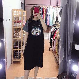 Váy suông cotton . Bầu bí bon chen