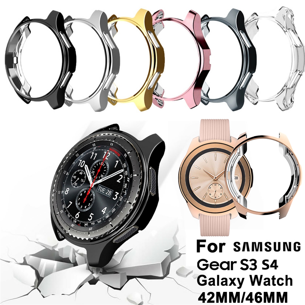 Ốp mạ điện chống sốc bảo vệ cho đồng hồ thông minh Samsung Gear S3 S4 Galaxy Watch 46mm 42mm