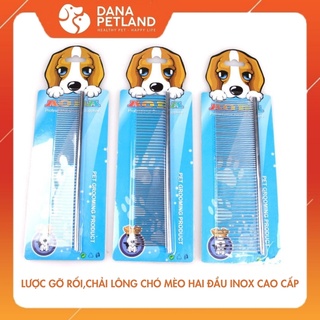 Lược gõ rối, chải lông chó mèo - Lược inox chải lông cho thú cưng