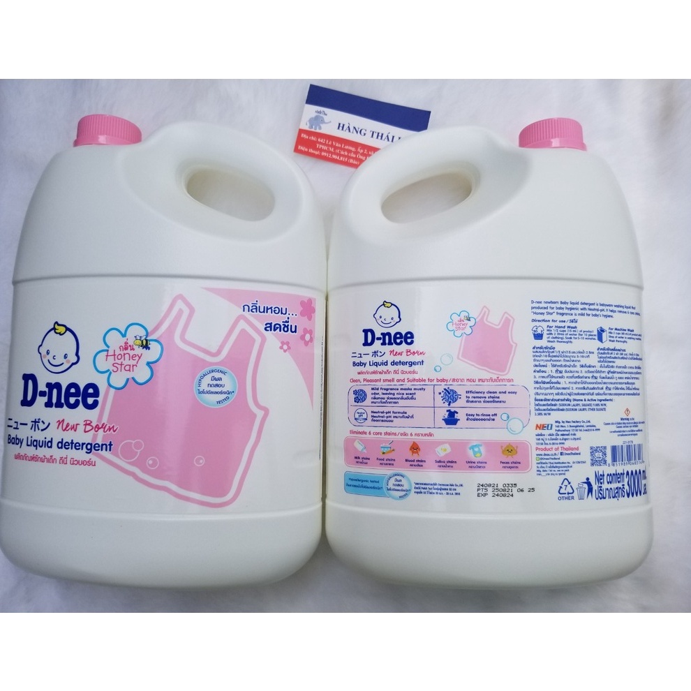 Nước giặt Dnee Thái Lan 3000ML- Màu hồng - Hàng chuẩn