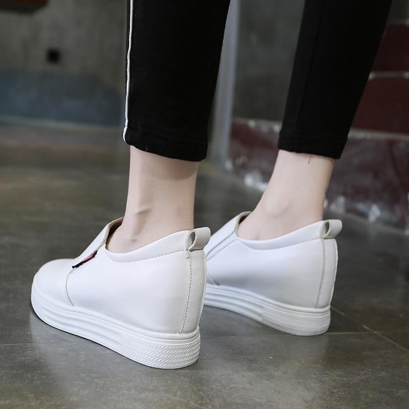 Giày nữ độn đế 6cm cực tôn dáng cho chị em sneaker thể thao 2 màu đen trắng [GN01]