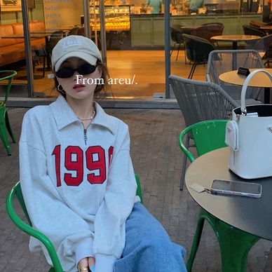 QKOOLE  Áo Sweater Nữ Tay Dài In Họa Tiết