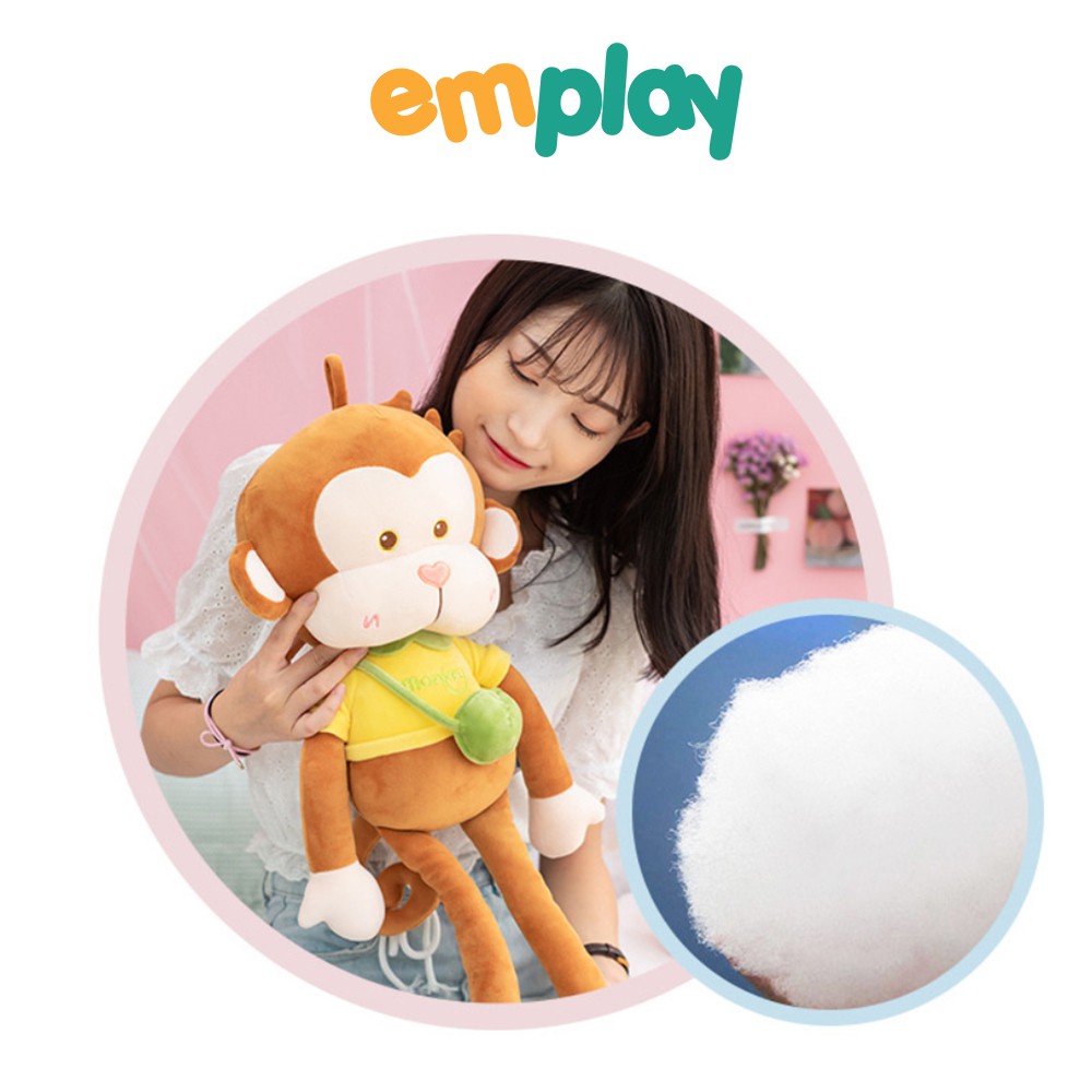 Gấu bông hình chú khỉ Emplay thiết kế vải nhung mềm mịn co giãn 4 chiều an toàn cho bé size 60cm