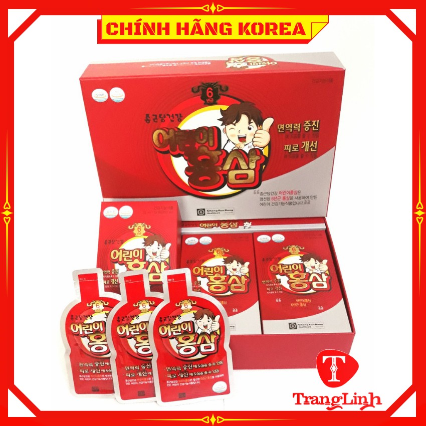 Hồng sâm baby Ngón tay hàn quốc, hộp 30 gói - Nước sâm trẻ em Chong Kun Dang - tranglinhkorea