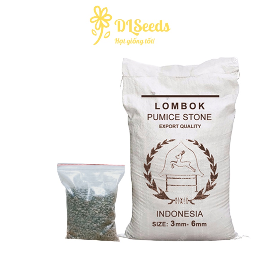 Đá Pumice indo size 3-6mm, đá trồng cây sen đá, kiểng lá,gói 1 lít