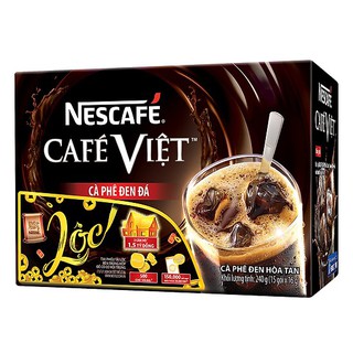 NESCAFE Café Việt Cà phê Đen Đá (Hộp 15 gói x 16g)