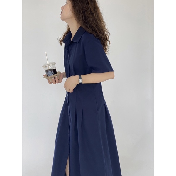 Nimi - Đầm sơ mi chiết eo nhẹ Signature shirts dress
