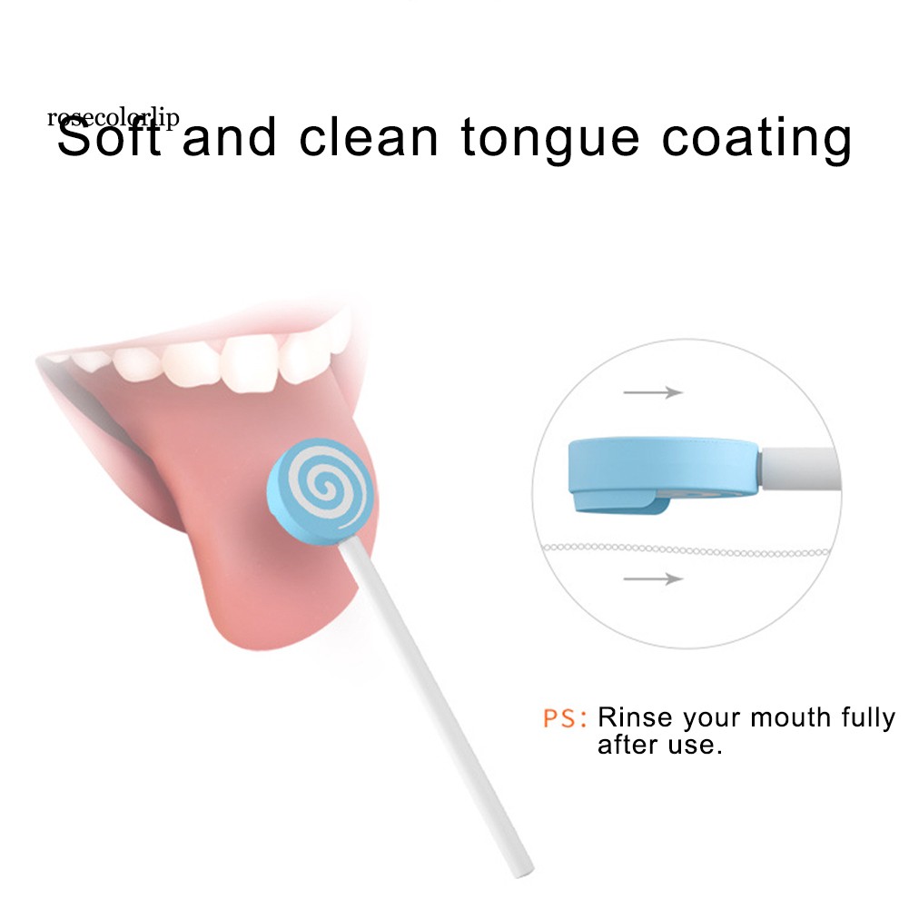 Dụng cụ cạo làm sạch lưỡi em bé chăm sóc hơi thở sảng khoái kiểu dáng kẹo lollipop