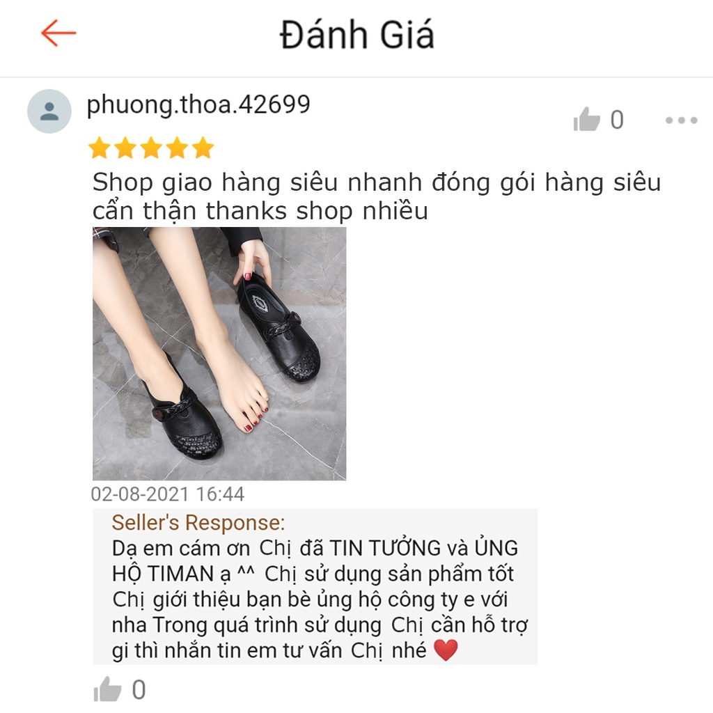 Giày nữ da thật mũi tròn, giày lười TIMAN KM11 êm chân nhẹ nhàng bảo hành 1 năm